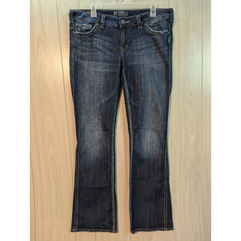Silver Jeans Frances 18" Bootcut Flare Size Womens 33x33 Low Rise Dark Wash - Picture 1 of 11
